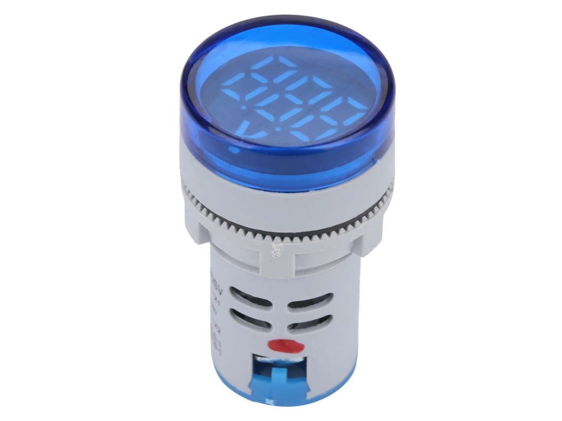 Medidor De Voltaje Digital Led De Cc Con Luz Indicadora Redonda Azul De 6-100 V