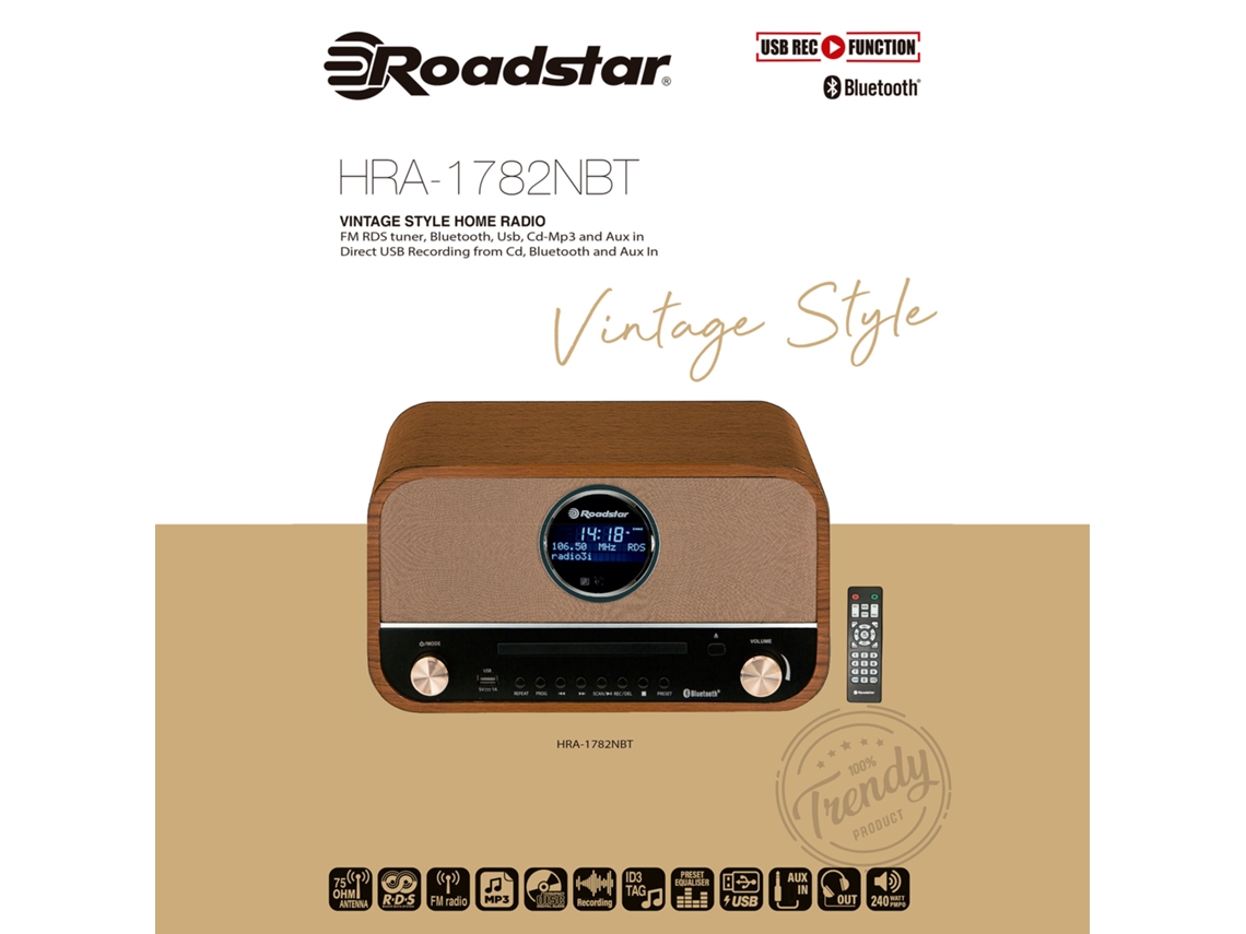 Minicadena Roadstar HRA-9D/ 240W/ Bluetooth/