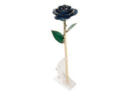 Decoración de base en oro rosa real para bodas y aniversarios, azul oscuro.