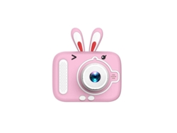 Cámara digital Bestvite, diseño animado, 2000 W, zoom 3x, doble cámara frontal y trasera, enfoque automático Pink Rabbit