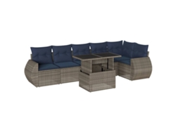 Maison Exclusive - Conjunto De Sofá De Jardín De 7 Piezas Con Cojines, Poliratán Gris