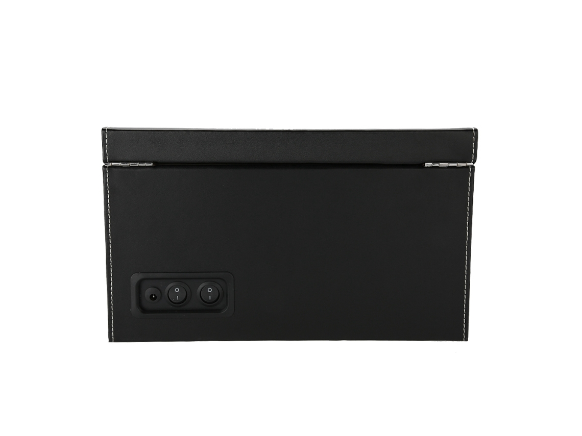 Caja giratoria automática para 4 relojes automáticos, negra, con 6 vitrinas.