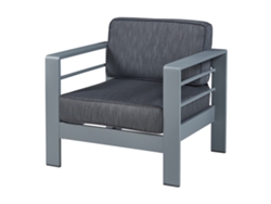 Sillón de jardín Avise con cojines Aluminio 62x81x70 cm - Gris oscuro casa.pro
