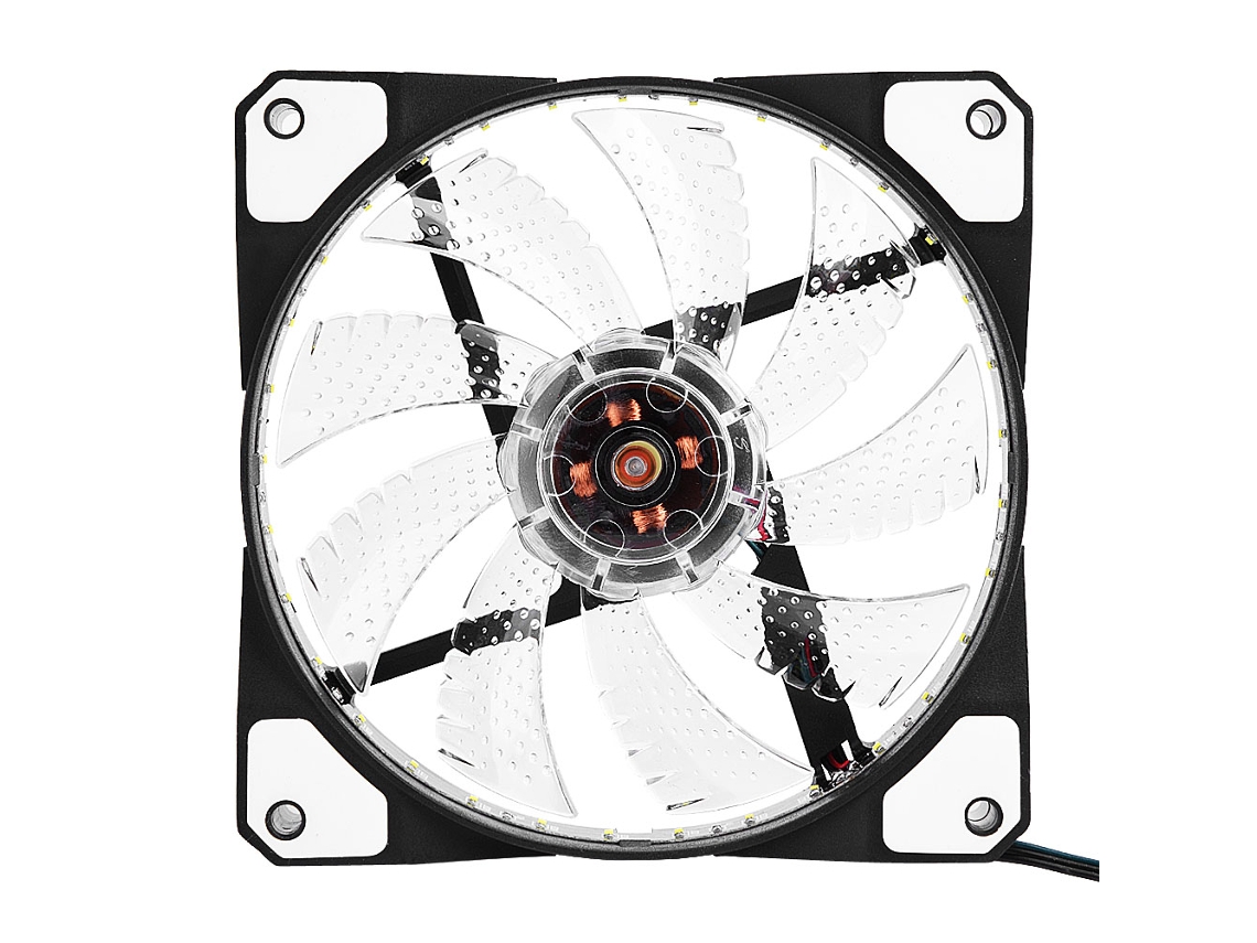 Ventilador De Refrigeración Silencioso Led De 120mm Para Gabinete De Computadora Pc De 12v, 3 Y 4 Pines, Blanco