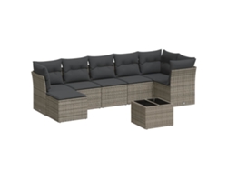 Maison Exclusive - Set De Sofás De Jardín 8 Pzas Y Cojines Ratán Sintético Gris