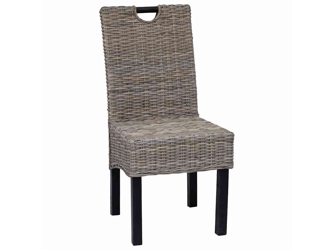 Maison Exclusive - Sillas De Comedor 2 Unidades Ratán Kubu Y Madera De Mango