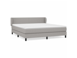 Maison Exclusive - Cama Box Spring Con Colchón Tela Gris Claro 180x200 Cm