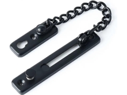 Cadena De Seguridad Para Puerta Estrecha Limitador De Puerta Con Resorte Cerradura Antirrobo De Acero Inoxidable Mate Negro Con Tornillos