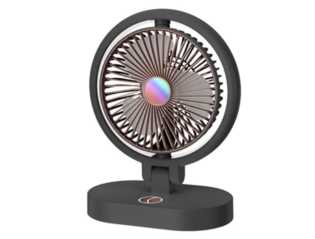 Ventilador de mano Batería de larga duración Motor sin escobillas Ajuste de aire de 4 velocidades Negro TURMIN