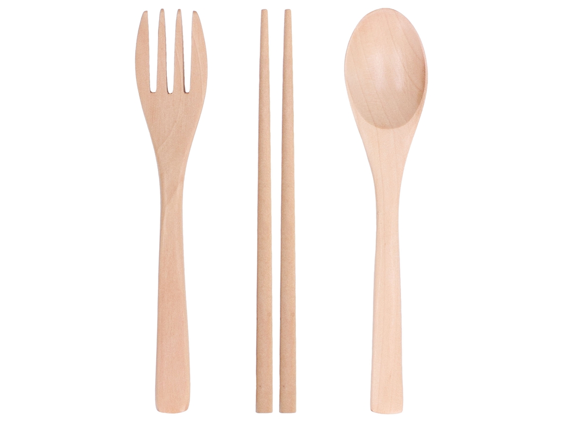 Juego De Cubiertos De Madera De Haya De 3 Piezas (cuchara, Tenedor Y Cuchillo) Para Viajes, Hogar Y Hotel.