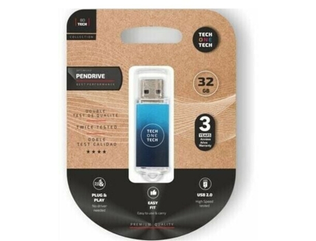 Memoria USB TECH ONE TECH Be Deep (Azul - 32 GB)