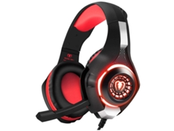 Auriculares con micrófono y luz LED para Xbox One, PC y portátil - Rojo