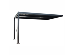 Sifnos Pérgola Bioclimática Adosada De 4 X 3 M En Aluminio Negro