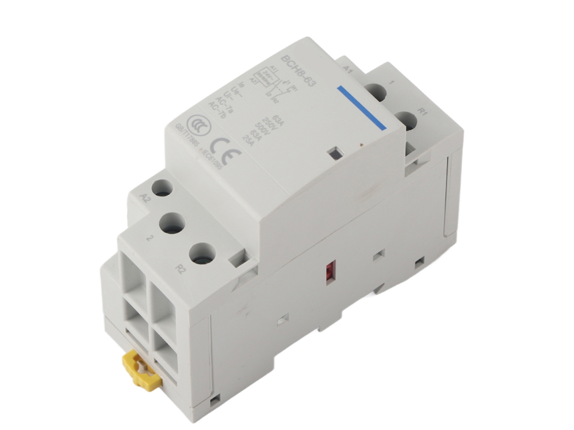 Contactor De Ca Doméstico 2p 63a Para Montaje En Riel Din 1no 1nc 24v