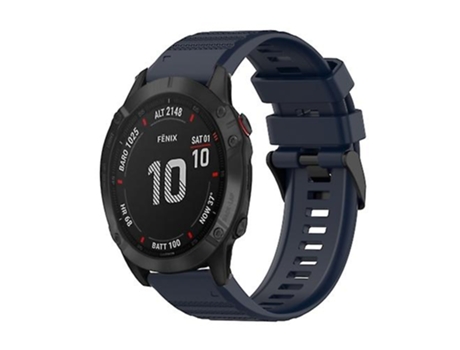 Correa De Reloj Inteligente Para Garmin Fenix 6 Pro Gps 22 Mm Correa De Reloj De Silicona Con Textura Horizontal Con Herramienta De Extracción Azul...