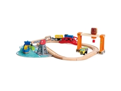 Juego de juegos Hape Harbor con sistema de elevación y carga