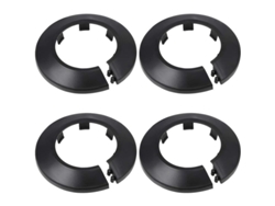 Tapa Decorativa De Tubo De Plástico Pp Para Tuberías De Agua Negro 43mm 4 Piezas