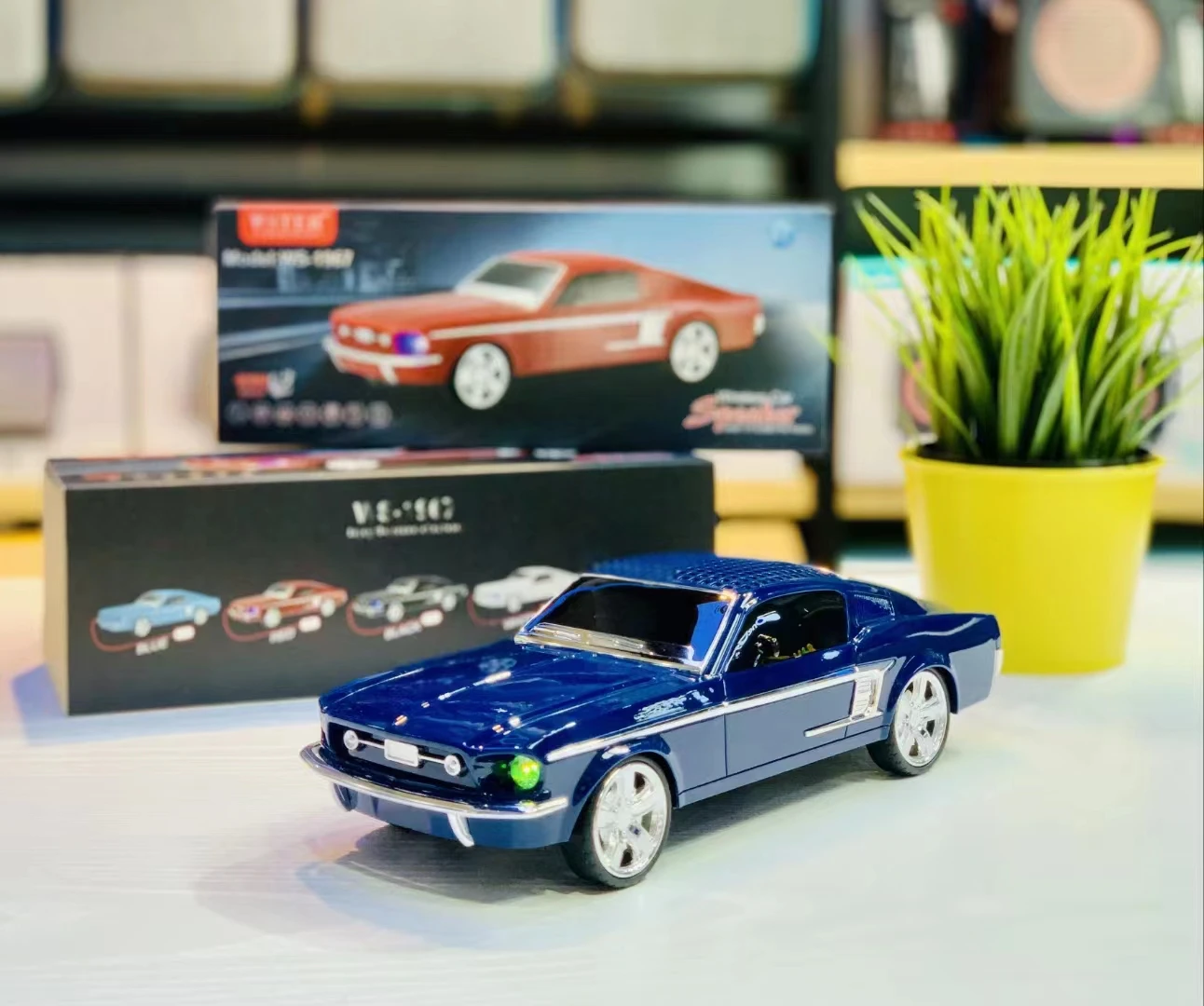 (azul) Altavoz Bluetooth Inalámbrico Con Forma De Coche Deportivo Con Ranura Para Tarjeta Tf, Usb, Fm, Tws Y Funcionalidad Manos Libres.