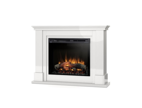 Chimenea eléctrica LED de pie LUENA 28' Blanco brillo intenso 125 x 95 x 31 OUTINFIRE
