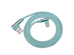Cable De Datos De Carga Para Teléfonos Móviles Type-c Con Codo De 90 Grados, Carga Rápida 2.4a, Azul Lago