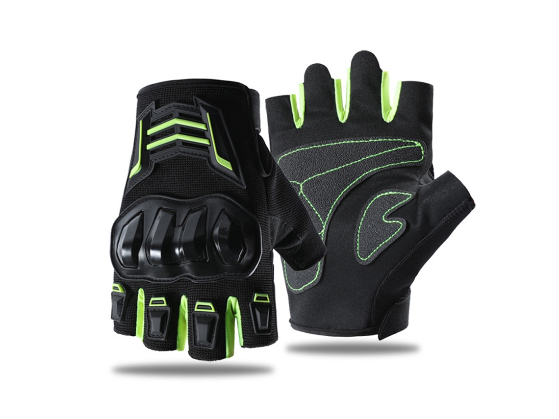 Guantes de ciclismo de medio dedo para hombre, transpirables y resistentes al desgaste, guantes tácticos, verde/xl Gertiz