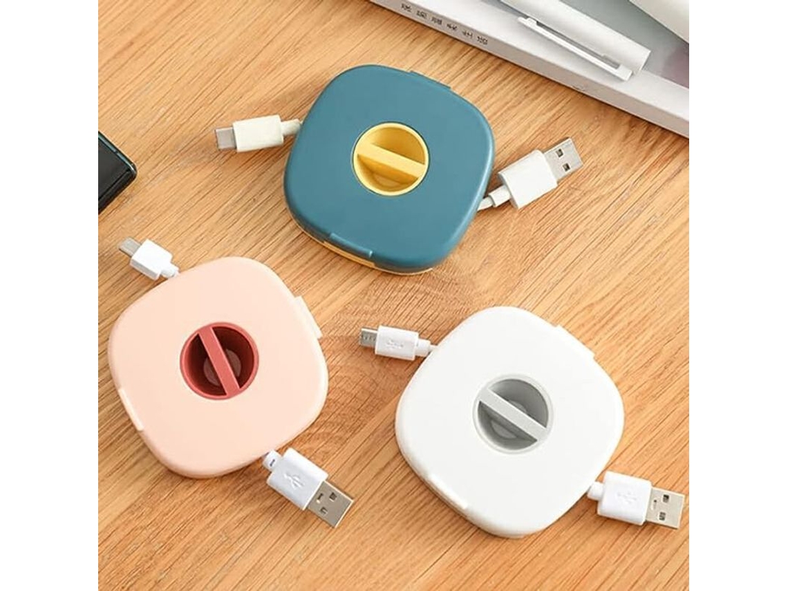 Organizador/enrollador De Cables Con Soporte Para Teléfono Móvil, 3 Unidades, Material Abs, Ligero Y Portátil.