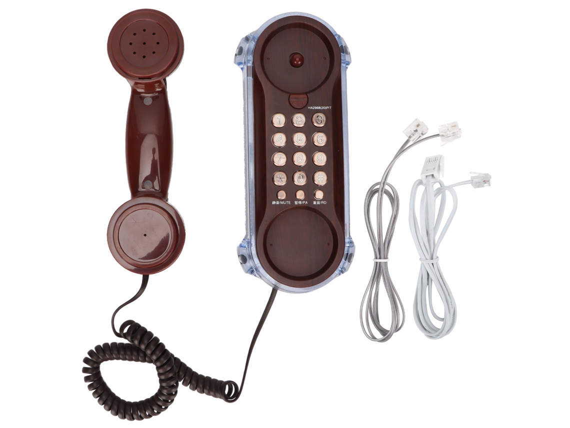 Teléfono De Pared (con Luz, Silencio De Un Toque) Teléfono Fijo Cableado De Estilo Retro Europeo