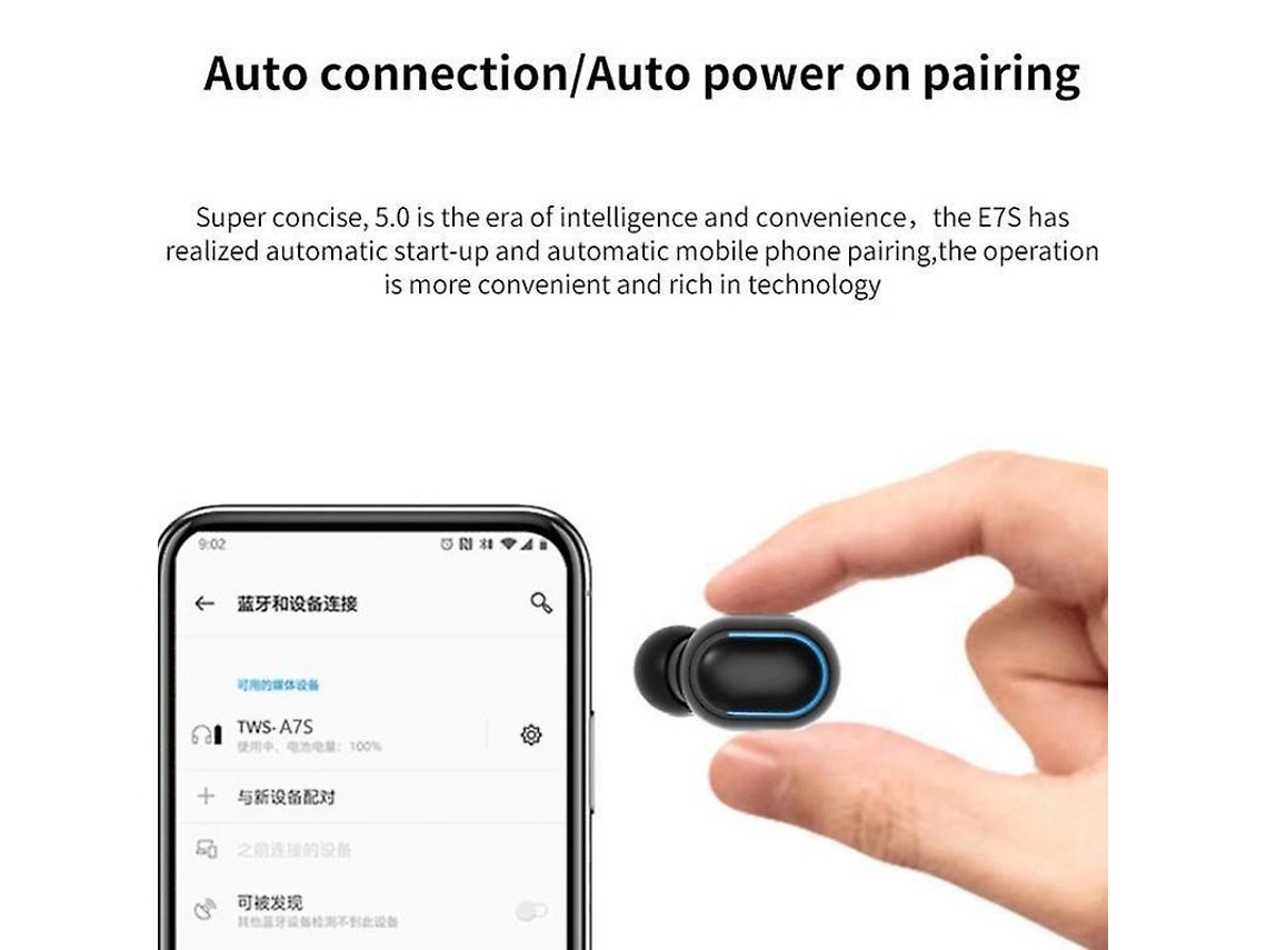 Auriculares Bluetooth True Wireless YDCY E7S Digital impermeable Tws 5.0 en la oreja