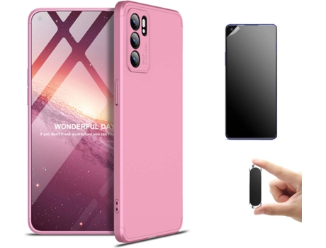 Carcasa + Protector + Soporte Oppo Reno6 Slim Armor 360º Rosa BD-HF