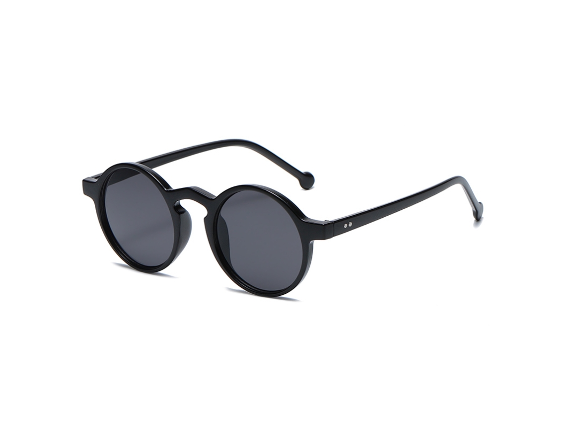 Gafas De Sol De Ciclismo Redondas Retro (negras), Protección Uv400, Lentes De Acetato Degradado