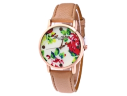 Elegante Reloj De Pulsera De Cuarzo Para Hombre Y Mujer, Color Marrón Claro.