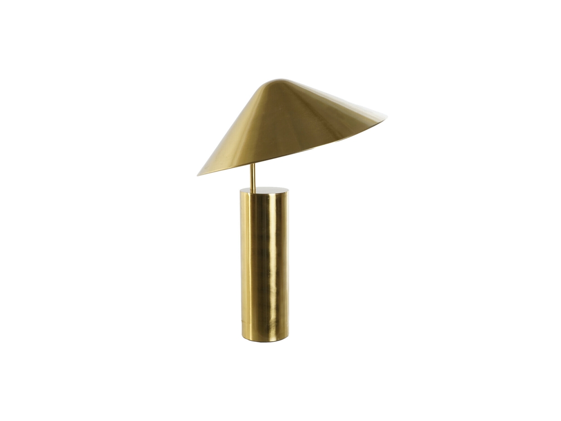 Lampara Sobremesa Metal Sombrero Dorado 39x39x45cm