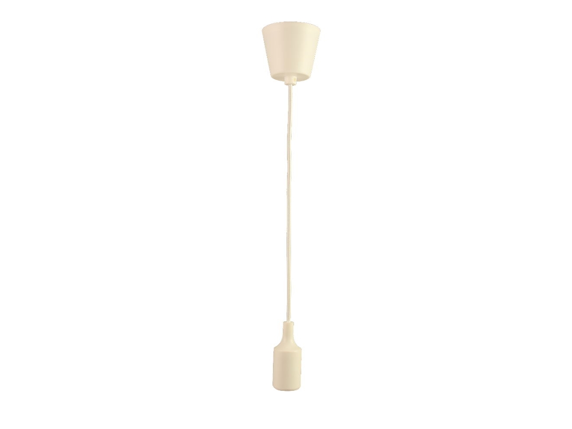 Lampara colgante base, cable y portamparas blanco E27