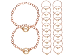 20 Piezas, Tú, 20 Piezas Pulseras De Aleación Con Forma De Anillo Y Cierre En T
