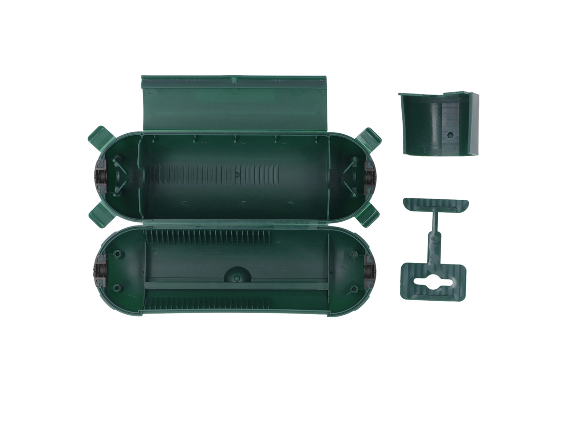 2026velora-cubre Cable De Extensión Exterior Protector De Seguridad Abs Cierre Dual Multifuncional Verde