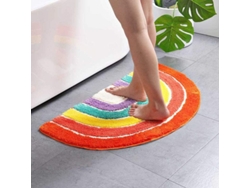 Alfombrilla De Baño De Microfibra A Rayas Semicirculares, Antideslizante, Absorbente, Lavable, 50x80cm