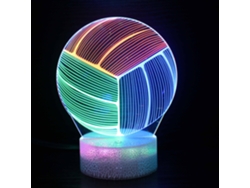 Lámpara Nocturna De Voleibol, 16 Colores Cambiantes Con Control Remoto, Visión Nocturna 3d Estéreo Digitallab