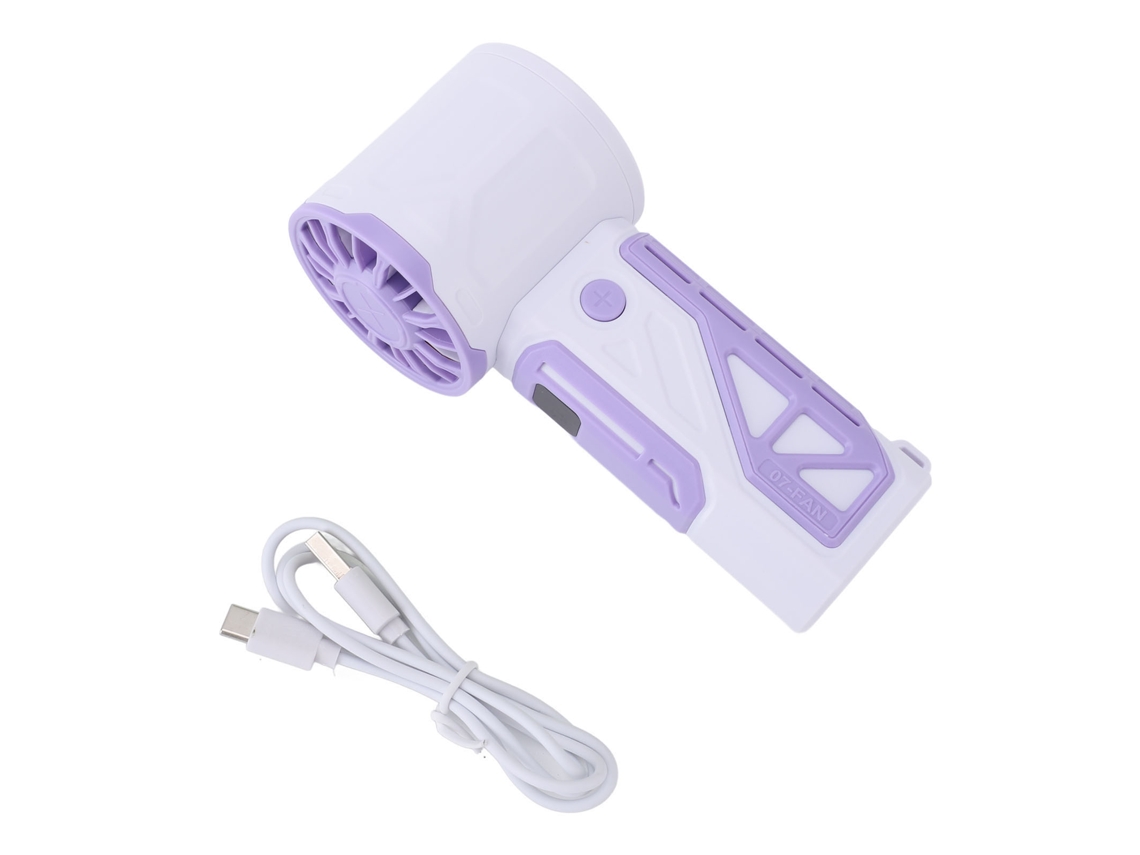 Ventilador portátil de mano con 100 velocidades y batería recargable.
