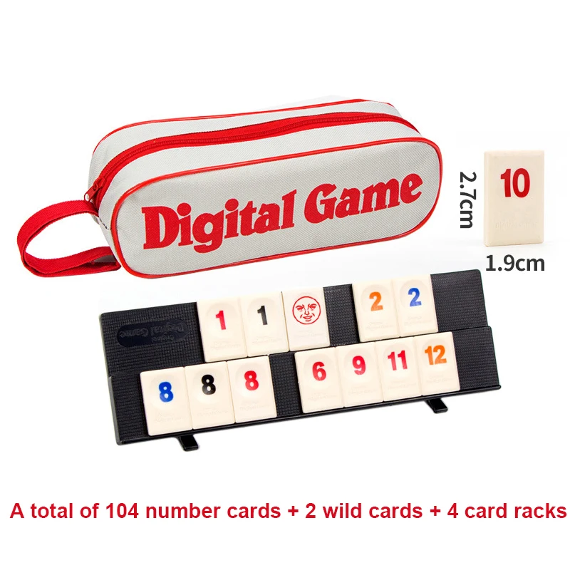 Juego De Bloques De Rummy, Incluye 4 Soportes Para Cartas, 106 Bloques De Rummy Y Un Estuche De Transporte.