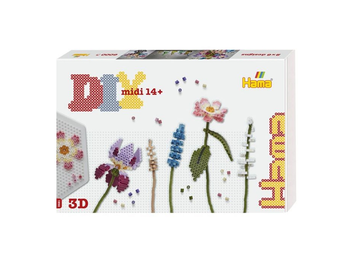 Kit de cuentas y planchas - Hama - Art Bouquet - Flor - Opaco - Blanco
