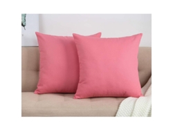 Capas De Travesseiro De Linho De Algodão 100% Feitas À Mão, 18''x18'', Rosa, Decorativas