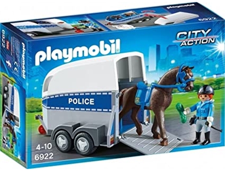 PLAYMOBIL 6922 Policía con caballo y remolque