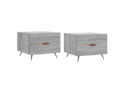 Maison Exclusive - Mesas De Centro 2 Uds Madera Ingeniería Gris Sonoma 50x50x40 Cm
