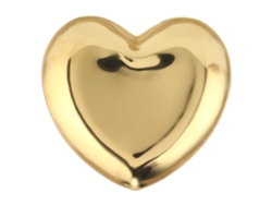 Mini bandeja de almacenamiento de acero inoxidable con forma de corazón dorada decorativa