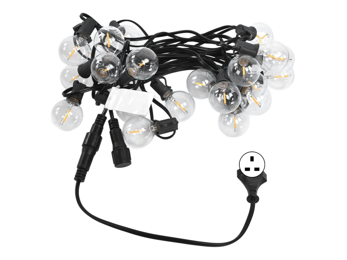 2026-luces De Cadena G40 25led 25ft Led Impermeable Bola De Vidrio Para Jardín Césped Decoración Festival Uk Plug 220v