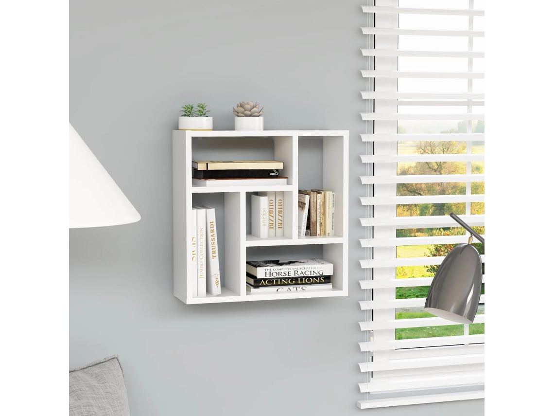 Estante de pared 45,1 x 16 x 45,1 cm, derivados de madera, blanco, DKD Home Decor