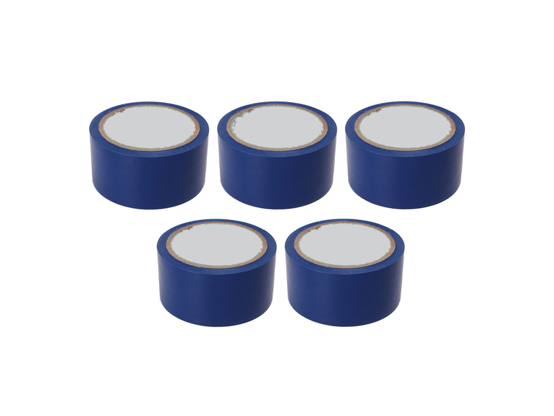Fita De Marcação De Piso 5cm Adesiva Para Quadras De Basquete Vôlei Tênis Ginásio Azul 5 Unidades