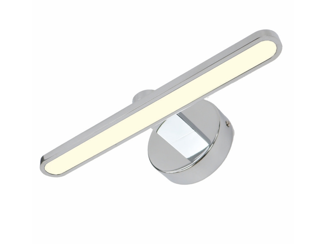 Aplique LED de pared para iluminar cuadros, espejos, murales, 10W, luz neutra 4000K, acabado Cromo brillante. 30cm PAPUQ