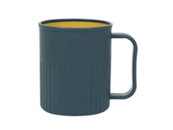 Portacepillos con mango, vaso para cepillos de dientes, base antideslizante, vasos de plástico para cepillos de dientes, azul oscuro