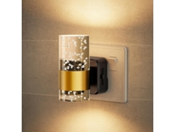 Luz nocturna LED de pared, luz nocturna acrílica con sensor de anochecer a amanecer, luz blanca cálida de 3000 K (dorada)